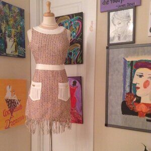 *LAST ONE IN STOCK* Sleeveless Plaid Fringed Dress